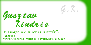 gusztav kindris business card